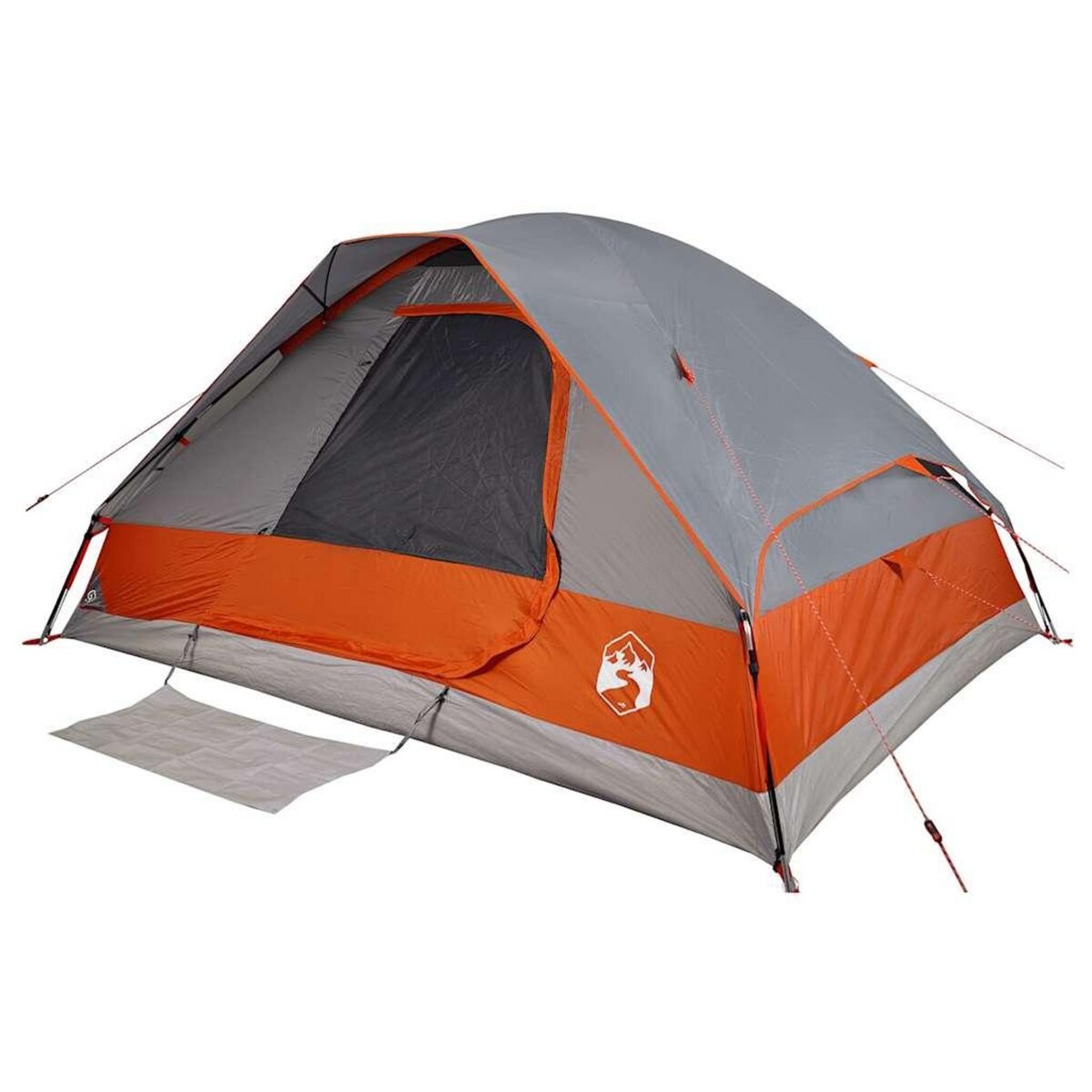 VIDAXL Tente familiale a dome 6 personnes gris et orange impermeable