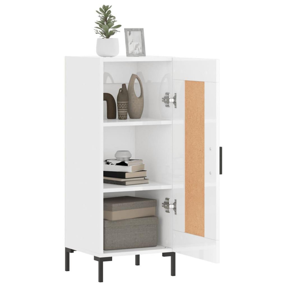 VIDAXL Buffet Blanc brillant 34,5x34x90 cm Bois d'ingenierie