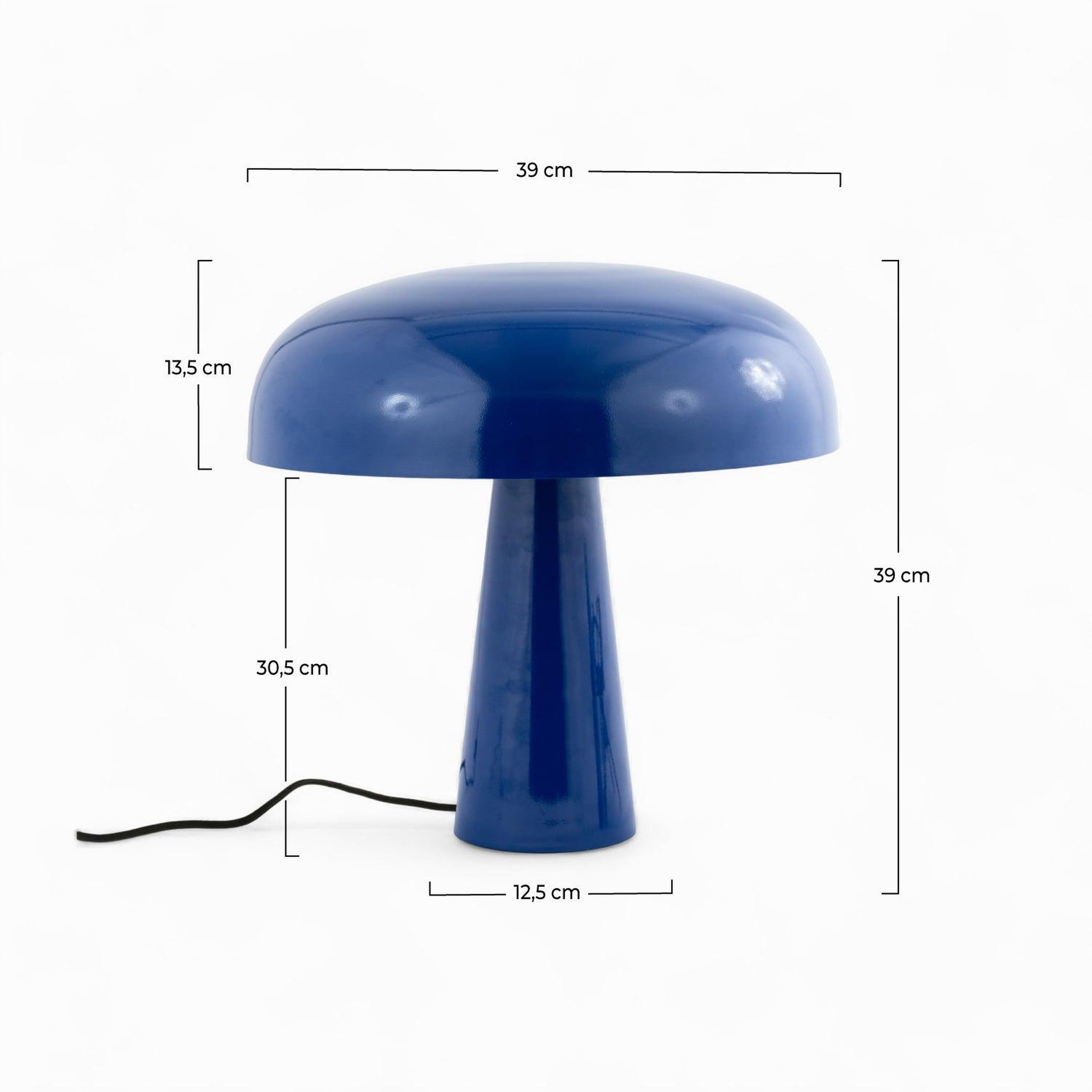 Voir la diapositive 4 : MAISON PAVANE Lampe en métal bleu foncé-Livia