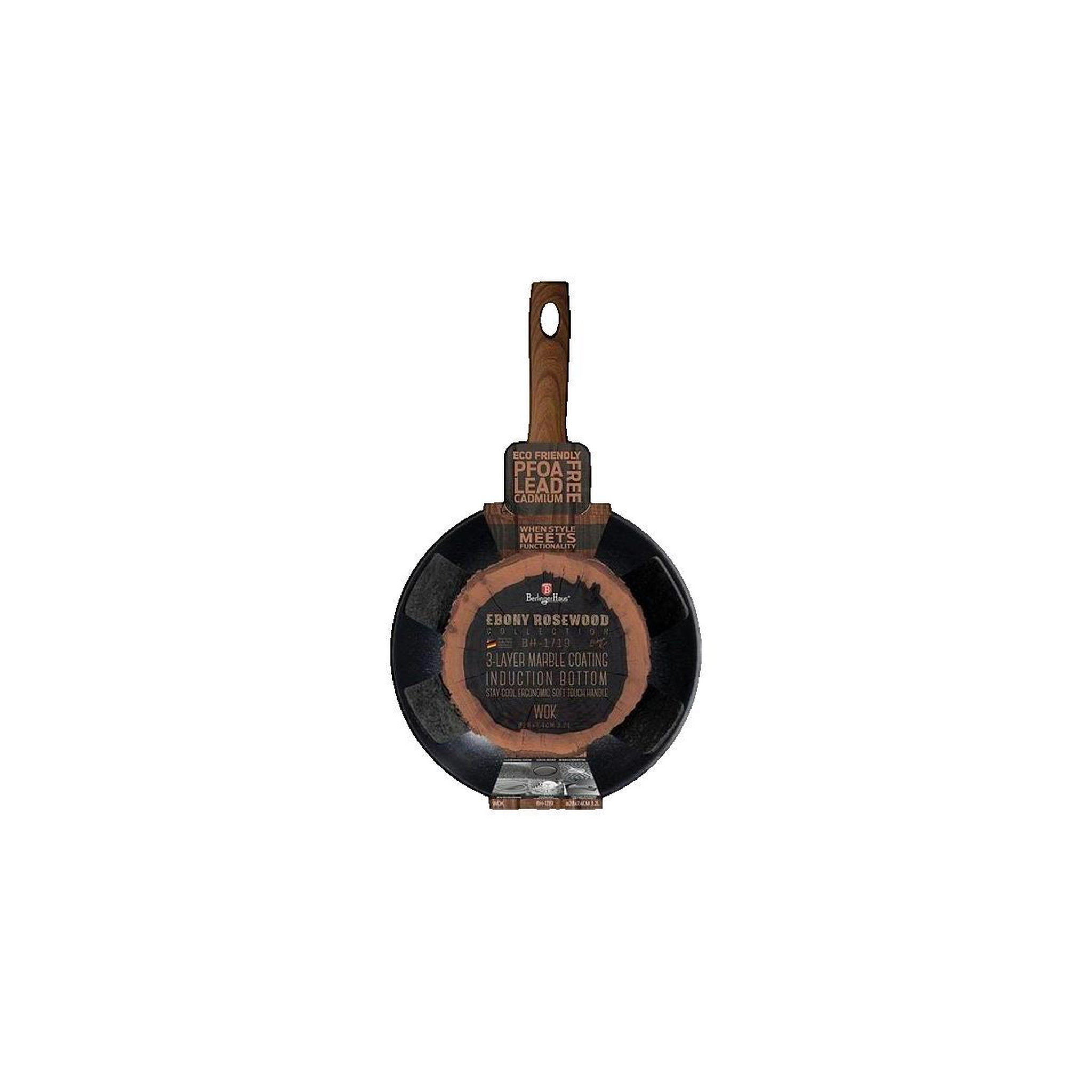 Voir la diapositive 2 : BERLINGER HAUS Wok Berlinger Haus Ebony Rosewood 3,2 litres antiadhésif granit