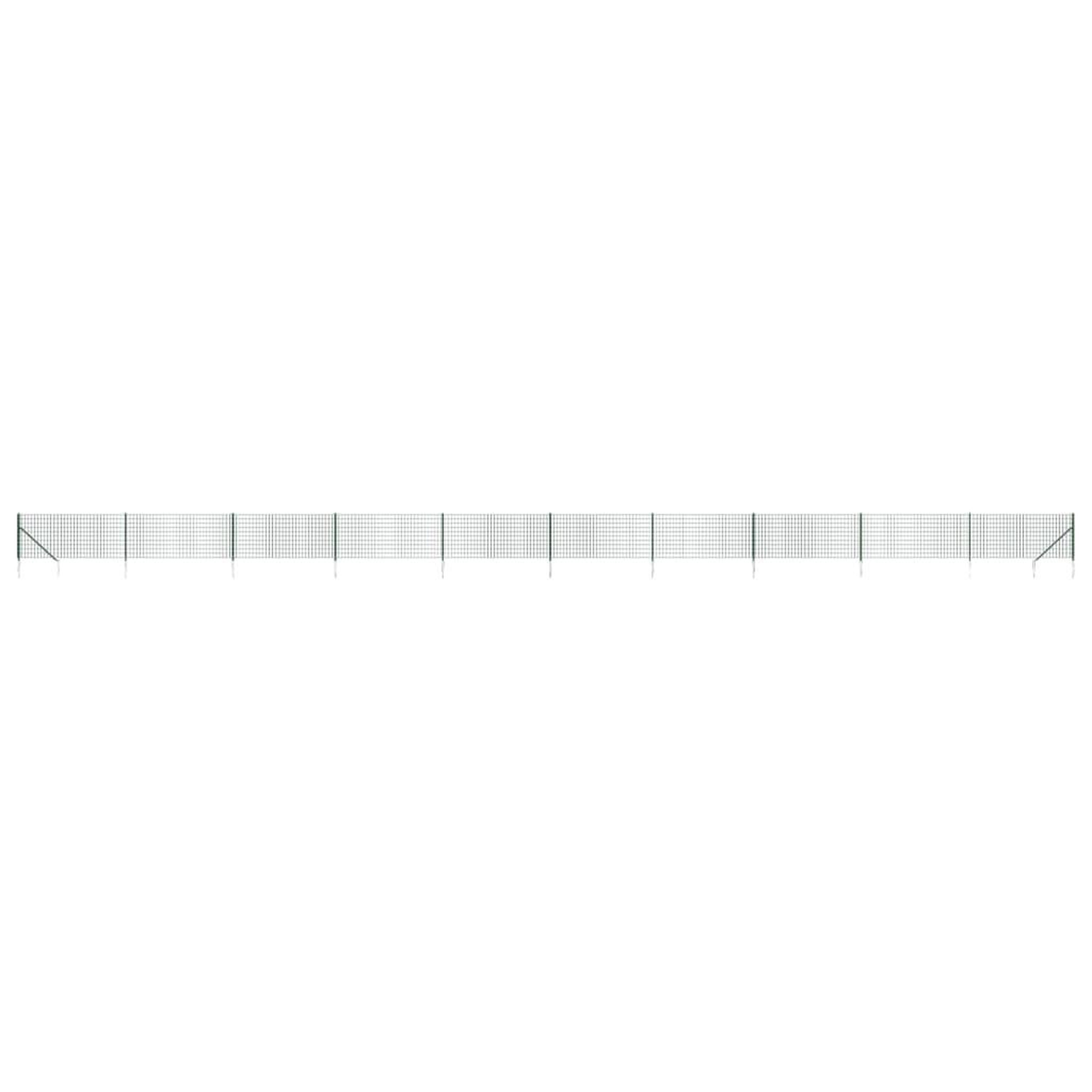 Voir la diapositive 2 : VIDAXL Cloture en treillis metallique et piquet d'ancrage vert 0,8x25m