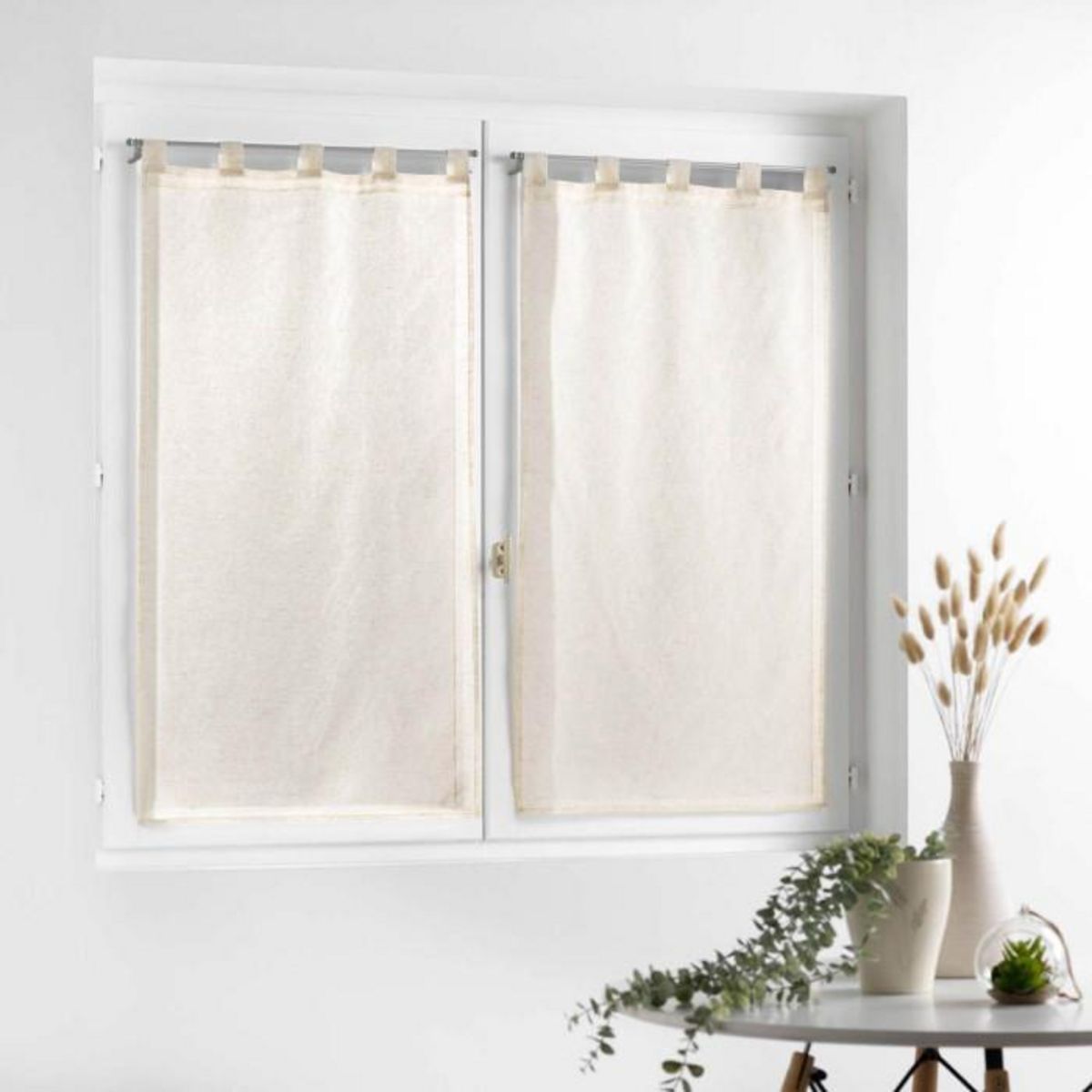 Paris Prix Paire de Voilages  Norine  60x90cm Naturel