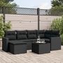 Voir la diapositive 1 : VIDAXL Salon de jardin 7 pcs avec coussins noir resine tressee