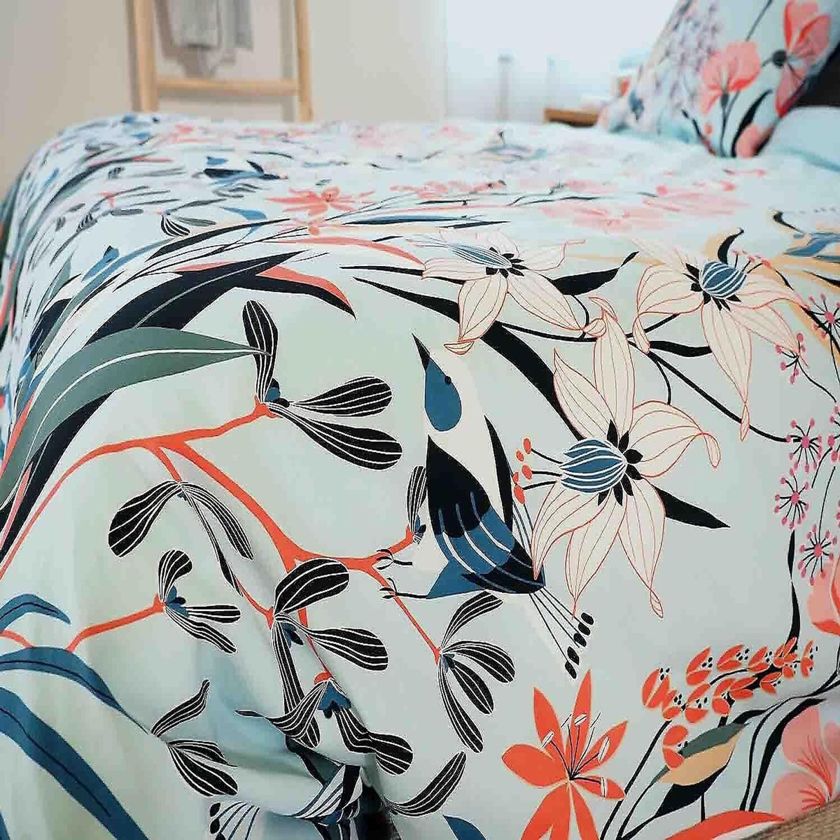 Home collection Parure housse de couette 100% satin de coton bio 78fils paya