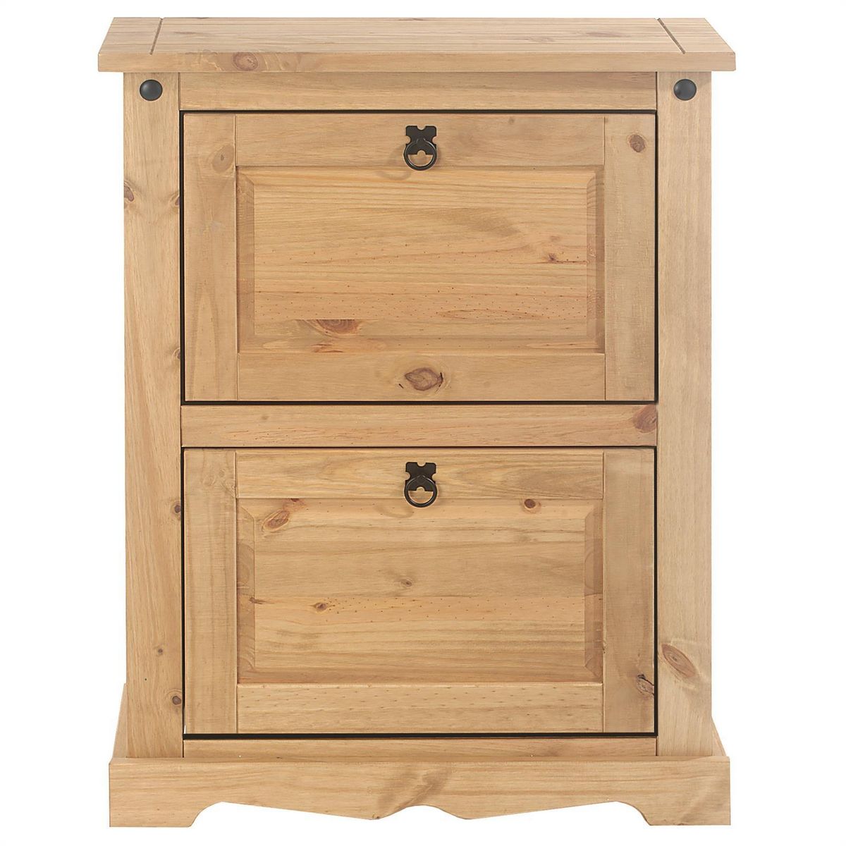 IDIMEX Meuble à chaussures TEQUILA avec 2 abattants, style mexicain en pin