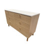 Voir la diapositive 4 : CONCEPT USINE Buffet 6 tiroirs aspect bois rainuré et blanc 120cm BROX