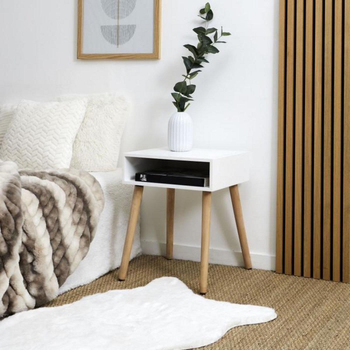 Paris Prix Table de Chevet  Niche  50cm Blanc