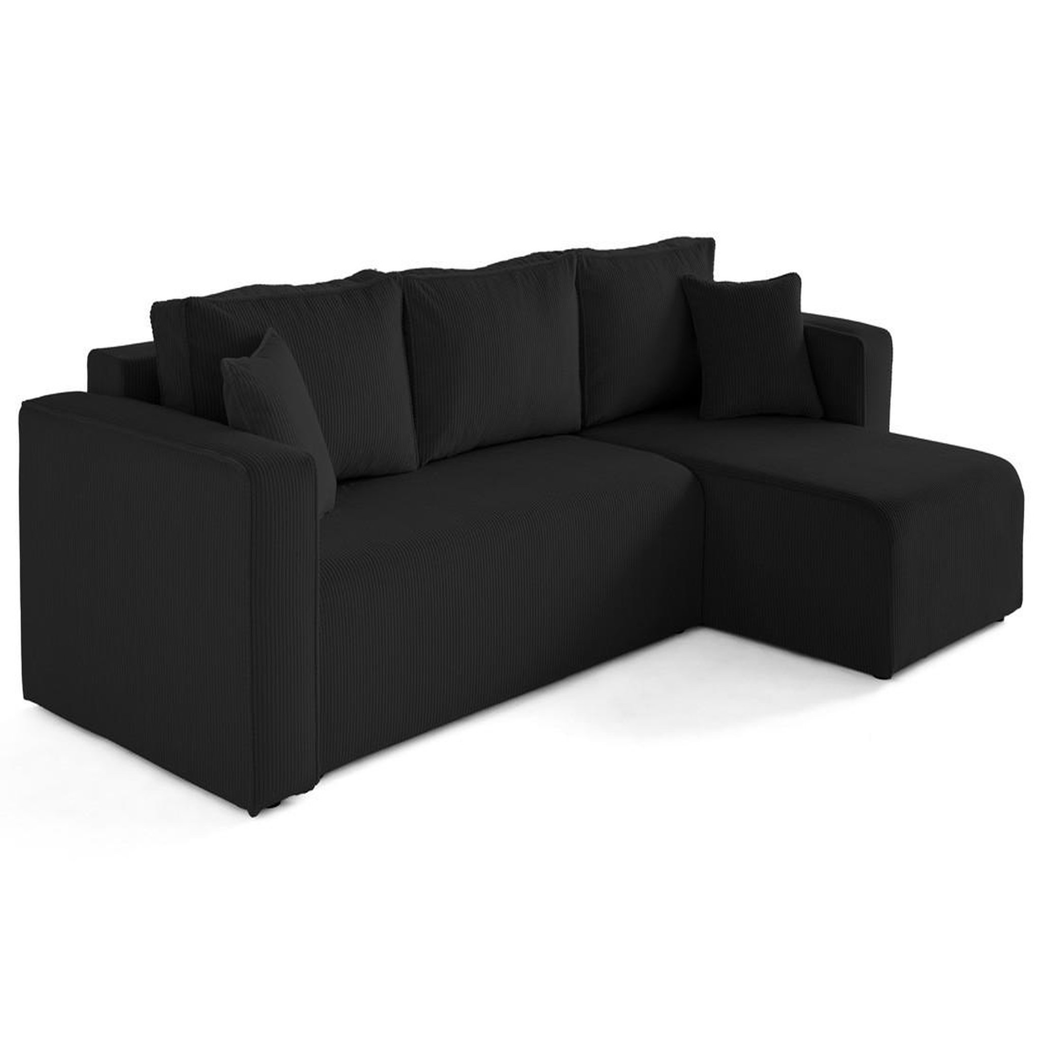 Voir la diapositive 3 : BEST MOBILIER Topaze - canapé d'angle déhoussable réversible 4 places en velours côtelé