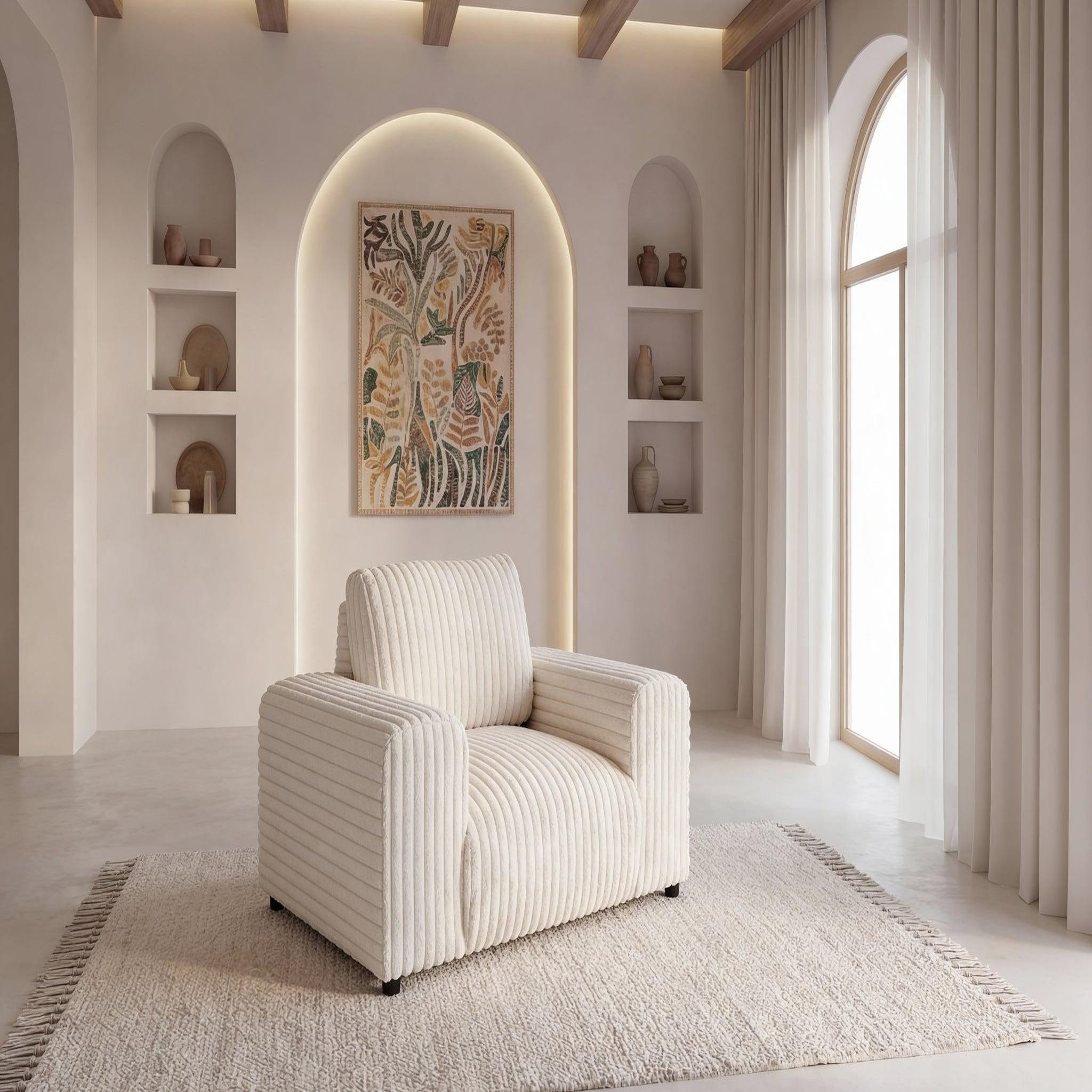 Voir la diapositive 2 : CASANOVA PARIS Caisa - fauteuil en velours côtelé