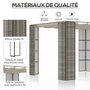 Voir la diapositive 5 : OUTSUNNY Pergola rétractable style colonial dim. 2,98L x 2,98l x 2H m métal époxy anticorrosion résine tressée grise toile polyester haute densité 180 g/m² crème