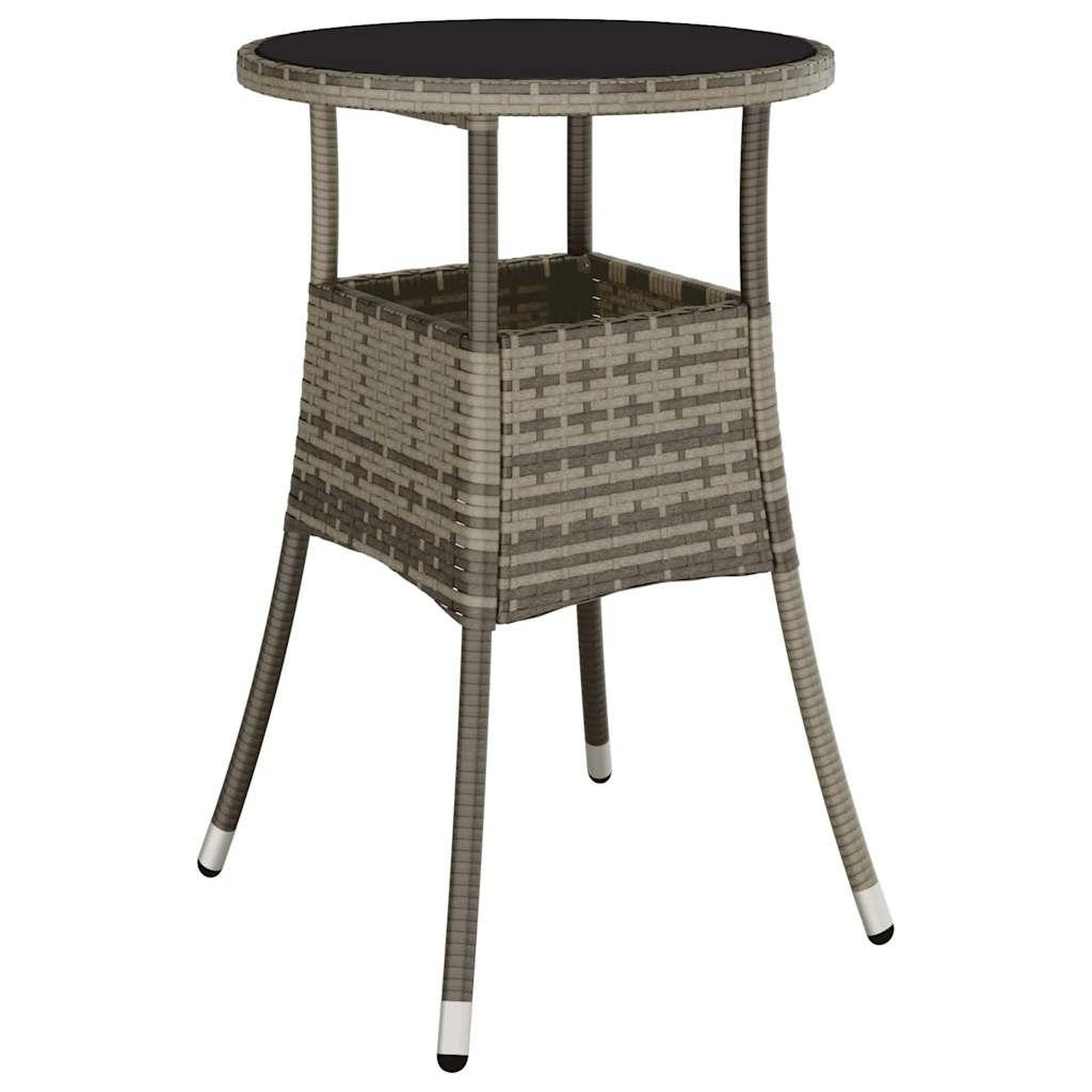 Voir la diapositive 4 : VIDAXL Ensemble a manger de jardin et coussins 5 pcs gris rotin verre