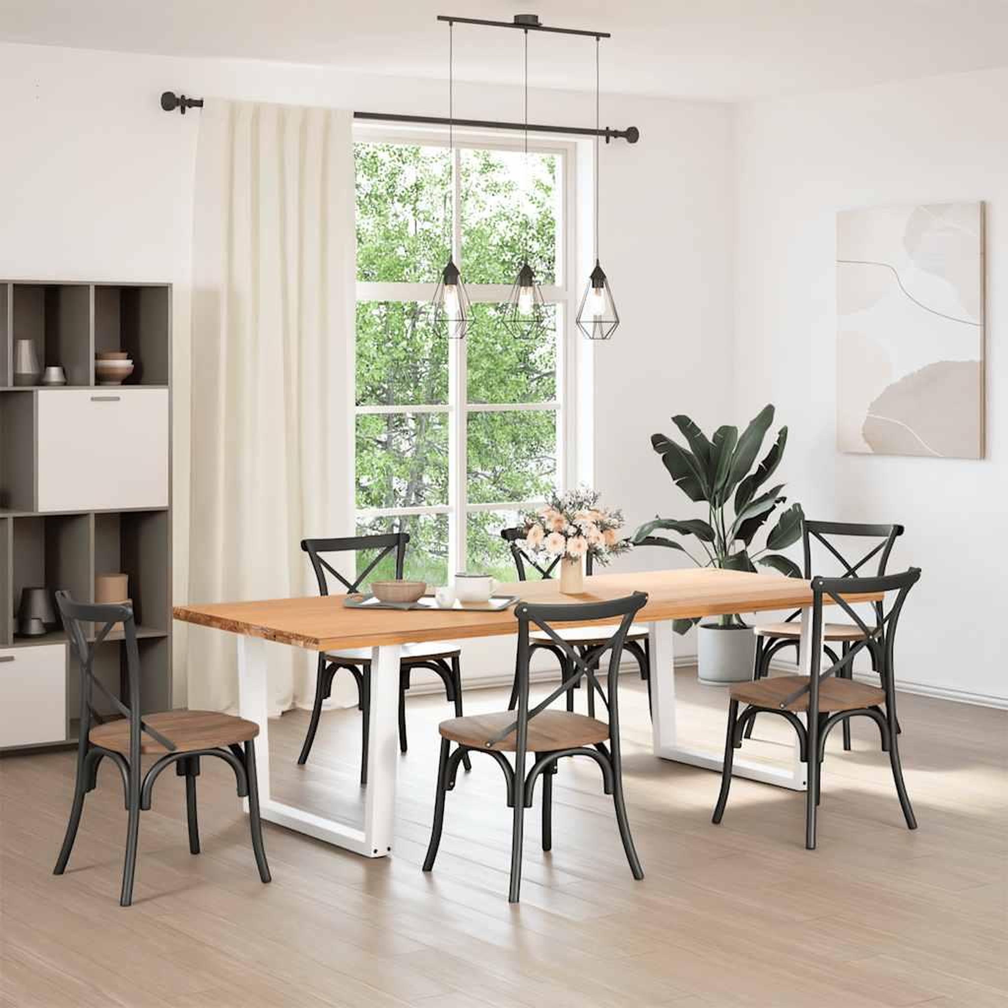 Voir la diapositive 2 : VIDAXL Pieds de table a manger forme de V 2 pcs blanc 100x(72-73,3) cm