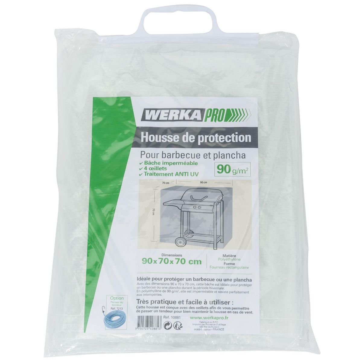 WERKAPRO Housse pour barbecue et plancha 90x70x70cm  WERKA PRO