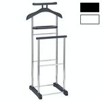 IDIMEX Valet MUMBAI, en métal chromé et MDF. Coloris disponibles : Noir