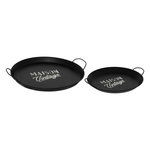 ATMOSPHERA Lot de 2 Plateaux de Service  Café  50cm Noir