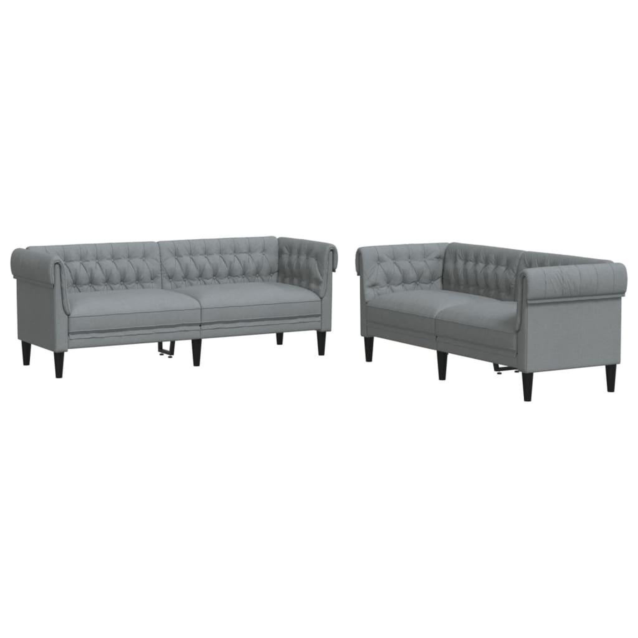 Voir la diapositive 2 : VIDAXL Ensemble de canapes 2 pcs gris clair tissu