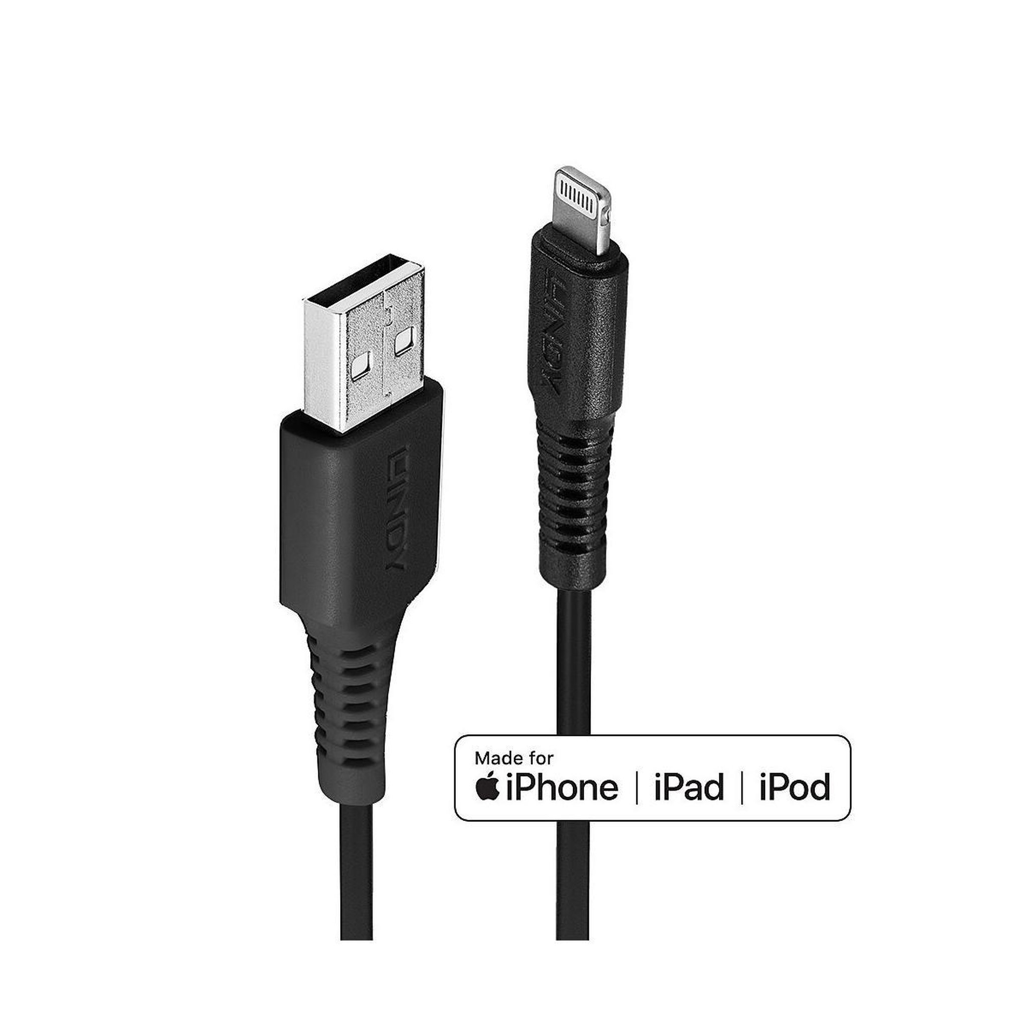 LINDY Lindy 31322 câble lightning 3 m noir