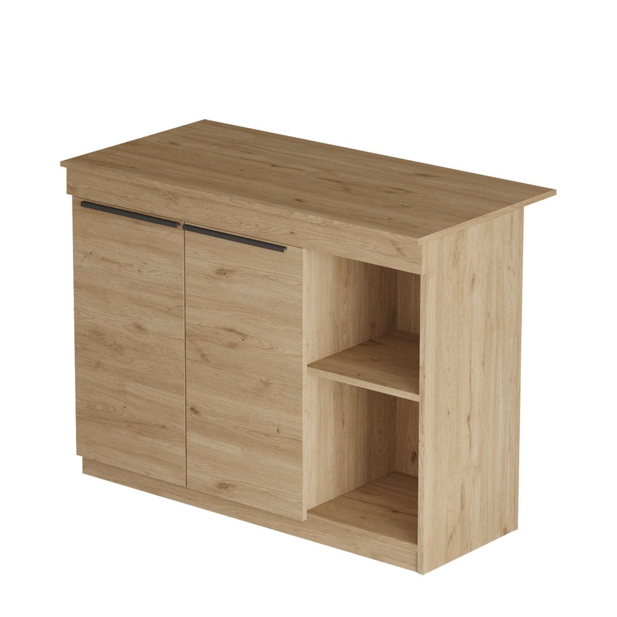 Habitat et Jardin Table de cuisine en bois  siven  - 120 x 60 x 88 cm - marron