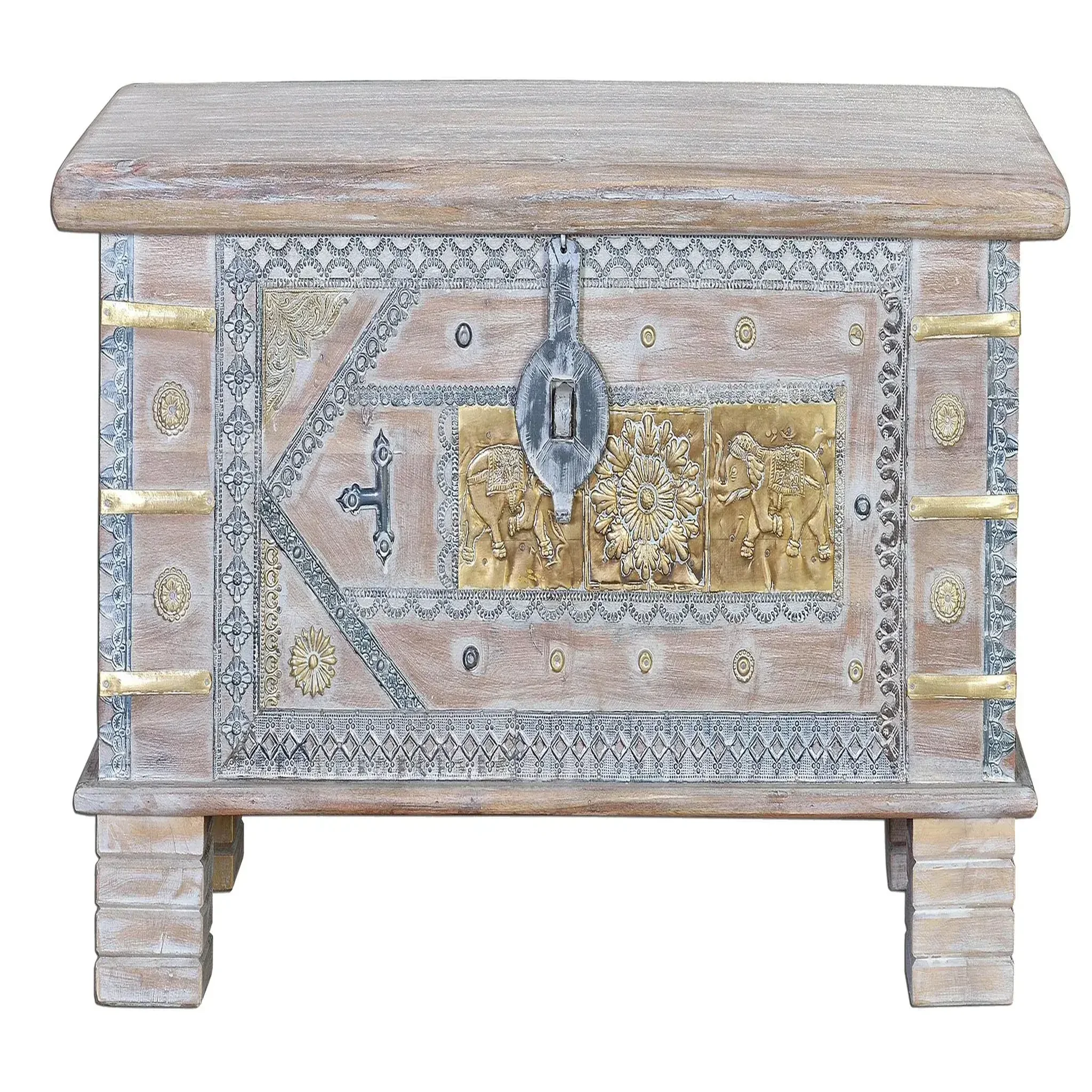 GINER Y COLOMER SL Coffre en bois de manguier massif 80 cm style rustique