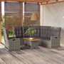 Voir la diapositive 1 : VIDAXL Salon de jardin 3 pcs avec coussins Gris Resine tressee