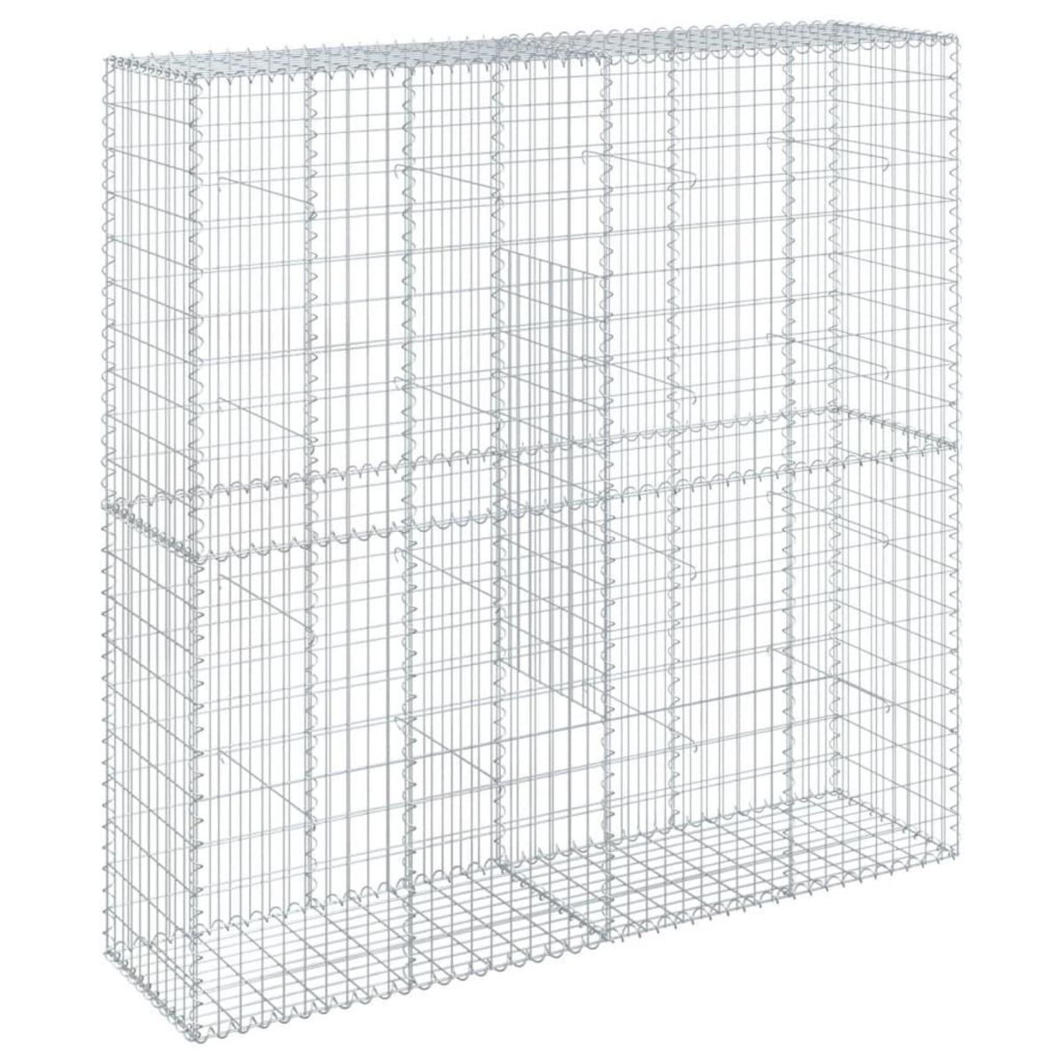 VIDAXL Panier gabion avec couvercle 200x50x200 cm fer galvanise