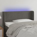 VIDAXL Tete de lit a LED Gris fonce 83x16x78/88 cm Velours