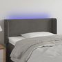 Voir la diapositive 1 : VIDAXL Tete de lit a LED Gris fonce 83x16x78/88 cm Velours