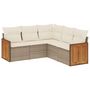 Voir la diapositive 2 : VIDAXL Salon de jardin avec coussins 5 pcs beige resine tressee