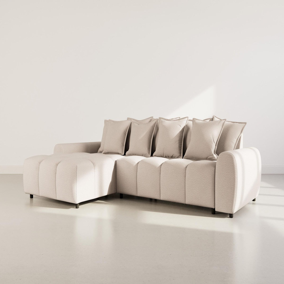 LISA DESIGN Adelaide - canapé d'angle réversible 4 places en tissu texturé