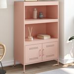 VIDAXL Buffet haut rose 68x39x113 cm acier