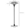 Voir la diapositive 3 : OUTSUNNY Parasol chauffant infrarouge à quartz 3000 W max. - hauteur réglable Ø 58,5 x 160-200H cm - chauffage radiant sur pied - puissance réglable