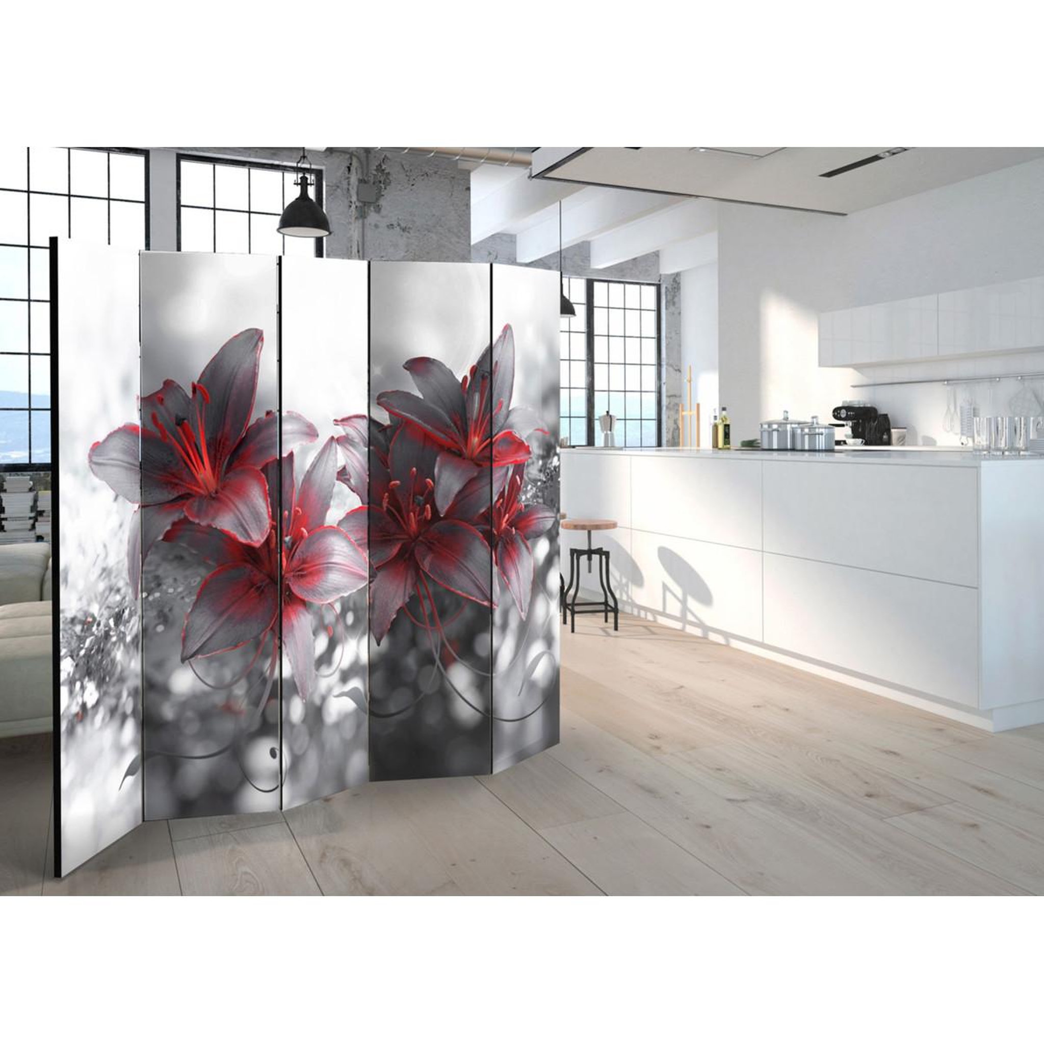 Voir la diapositive 2 : Paris Prix Paravent 5 volets  shadow of passion  172x225cm