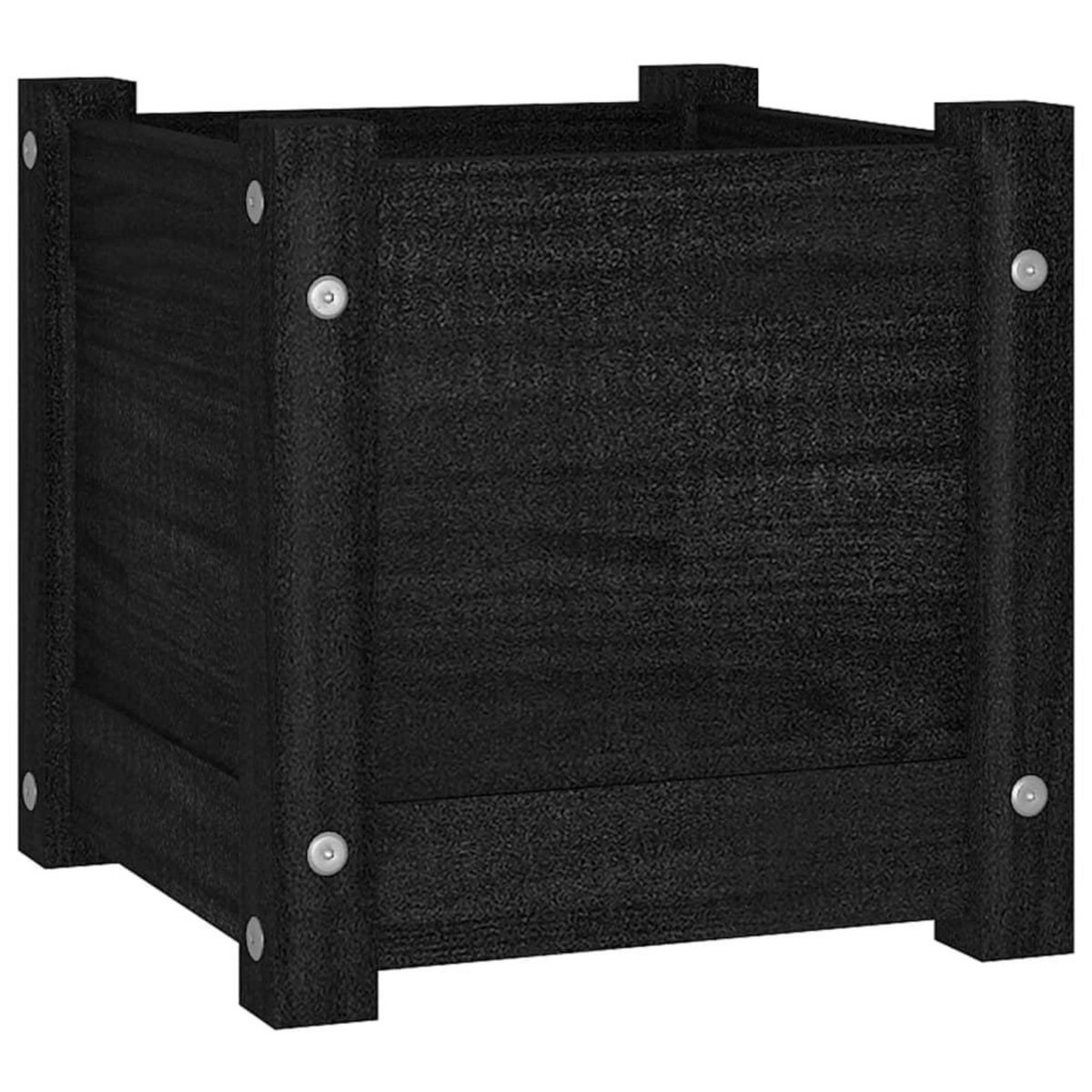 VIDAXL Jardinieres d'exterieur 2 pcs Noir 31x31x31 cm Bois de pin