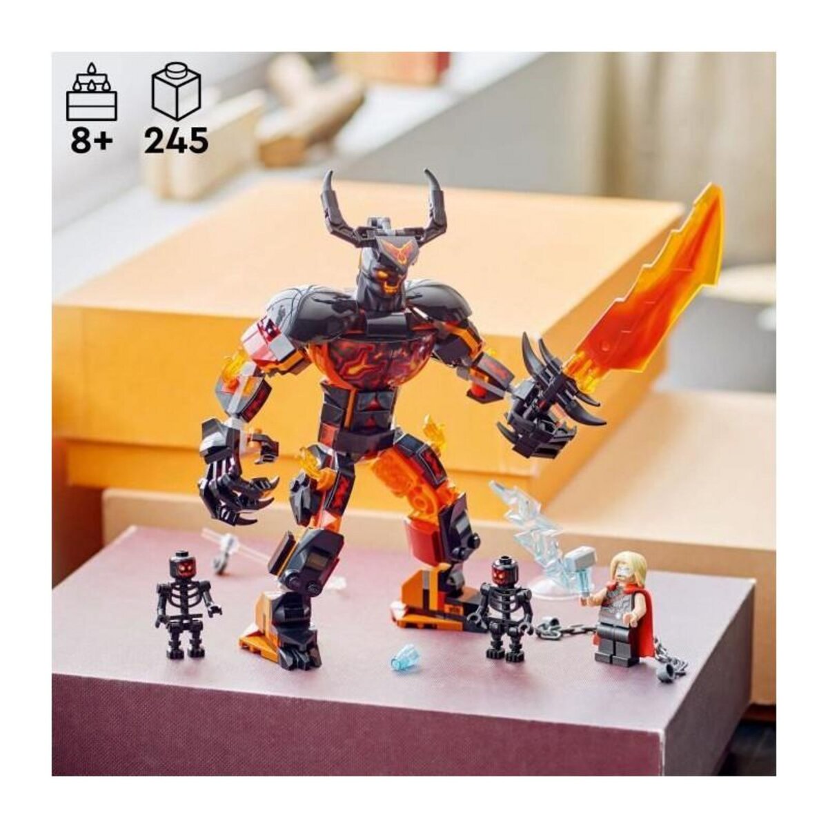 LEGO LEGO Marvel 76289 Figurine de Thor contre Surtur a construire, Set de super-héros