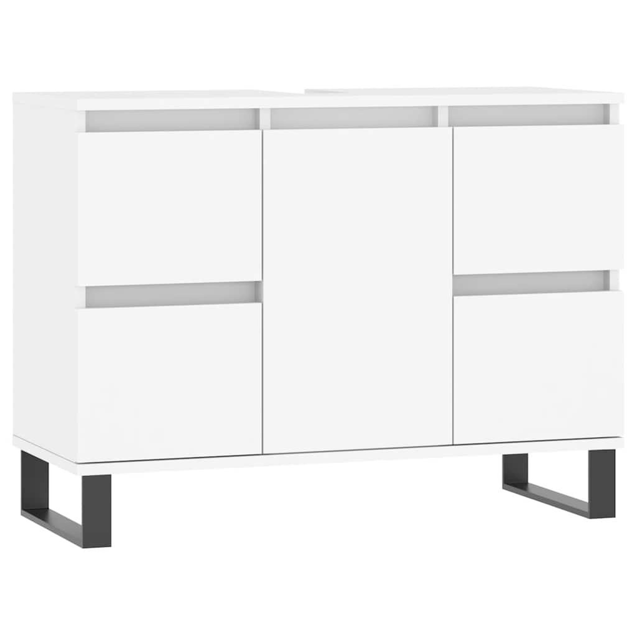 Voir la diapositive 2 : VIDAXL Armoire de salle de bain blanc 80x33x60 cm bois d'ingenierie