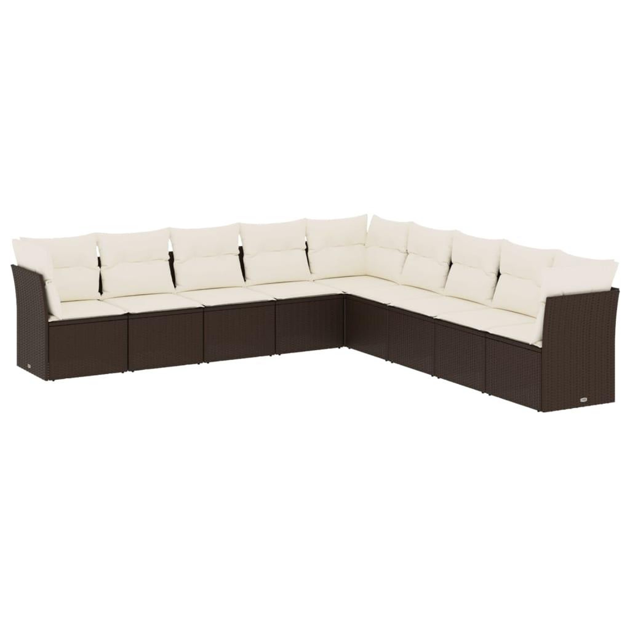 Voir la diapositive 2 : VIDAXL Salon de jardin avec coussins 9 pcs marron resine tressee