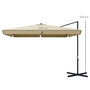 Voir la diapositive 3 : OUTSUNNY Parasol déporté carré inclinable manivelle avec piètement croix alu beige