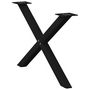 Voir la diapositive 5 : VIDAXL Pieds de table basse forme de X 2 pcs noir 70x(42-43) cm acier