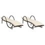 Voir la diapositive 2 : VIDAXL Chaises longues lot de 2 avec coussins marron resine tressee