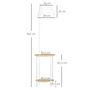Voir la diapositive 3 : HOMCOM Lampadaire étagères design dim. Ø 37 x 162H cm 40 W max. bois bambou verni métal abat-jour tissu blanc