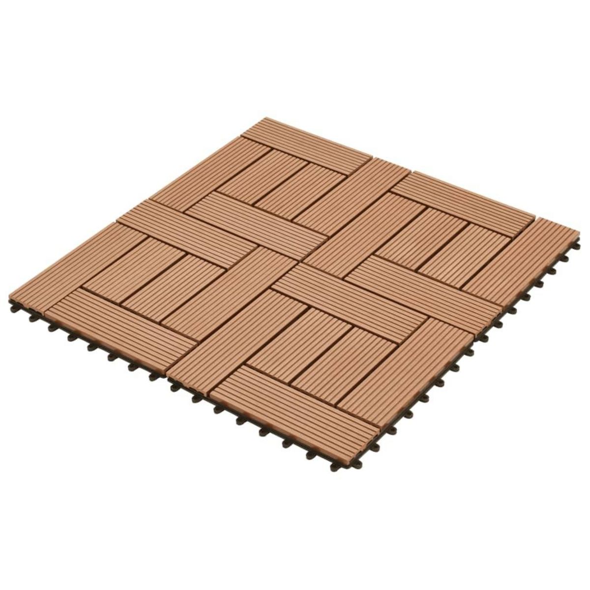 VIDAXL Carreaux de terrasse 30x30 cm 11 pcs Marron WPC 1 m2
