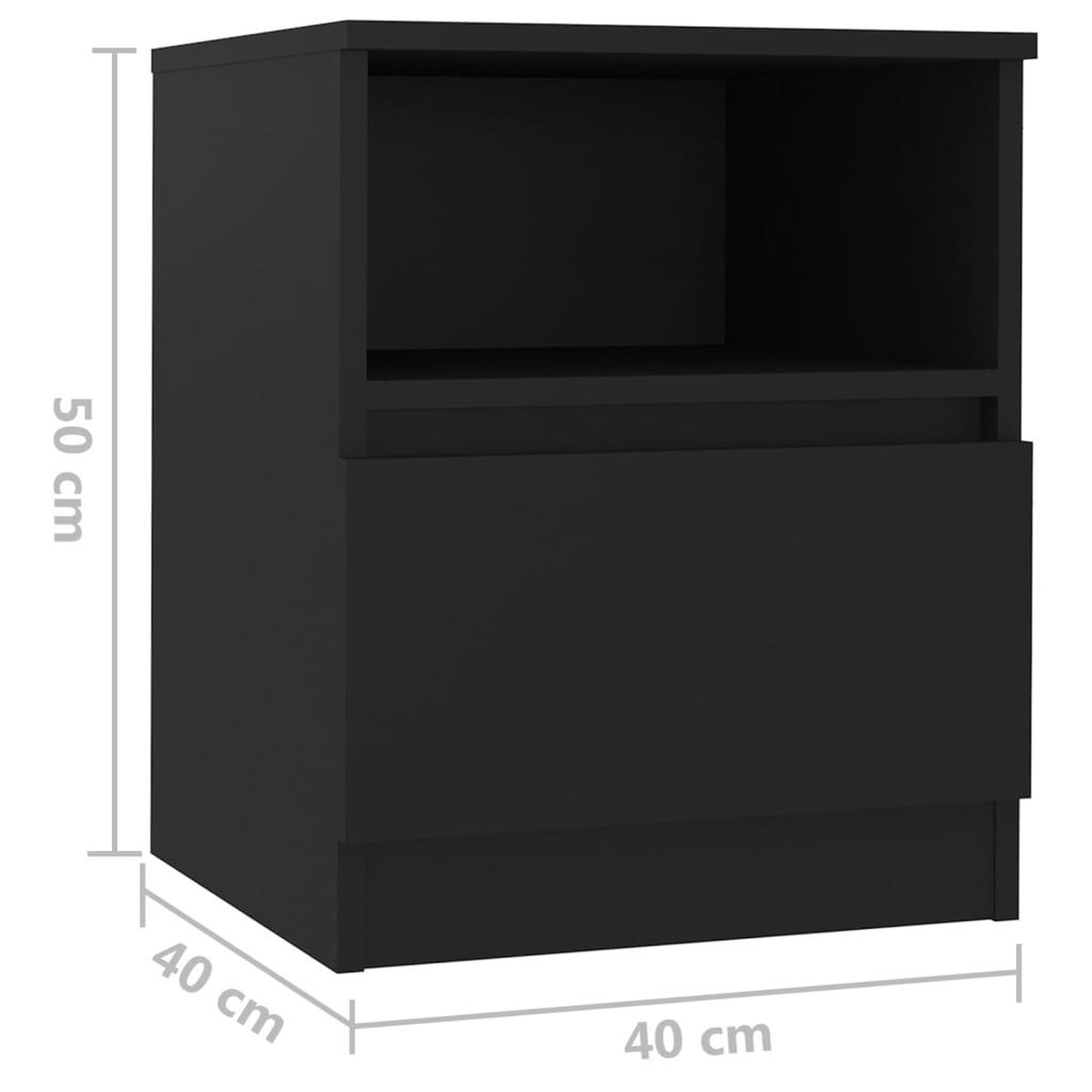 Voir la diapositive 6 : VIDAXL Table de chevet Noir 40x40x50 cm Agglomere