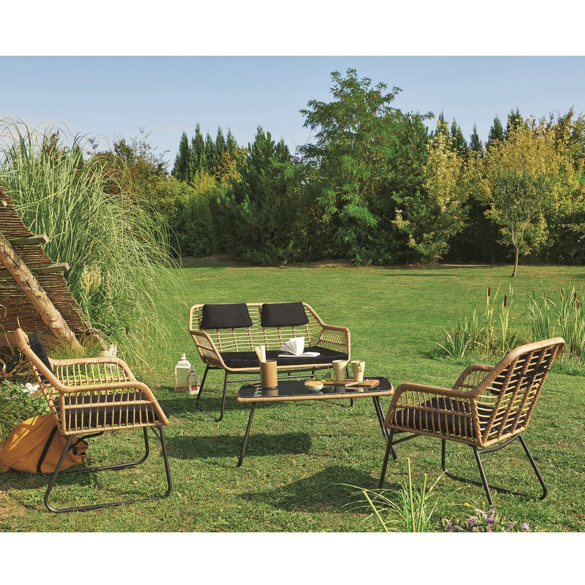 GARDENSTAR Salon bas de jardin 4 personnes JUNGLE