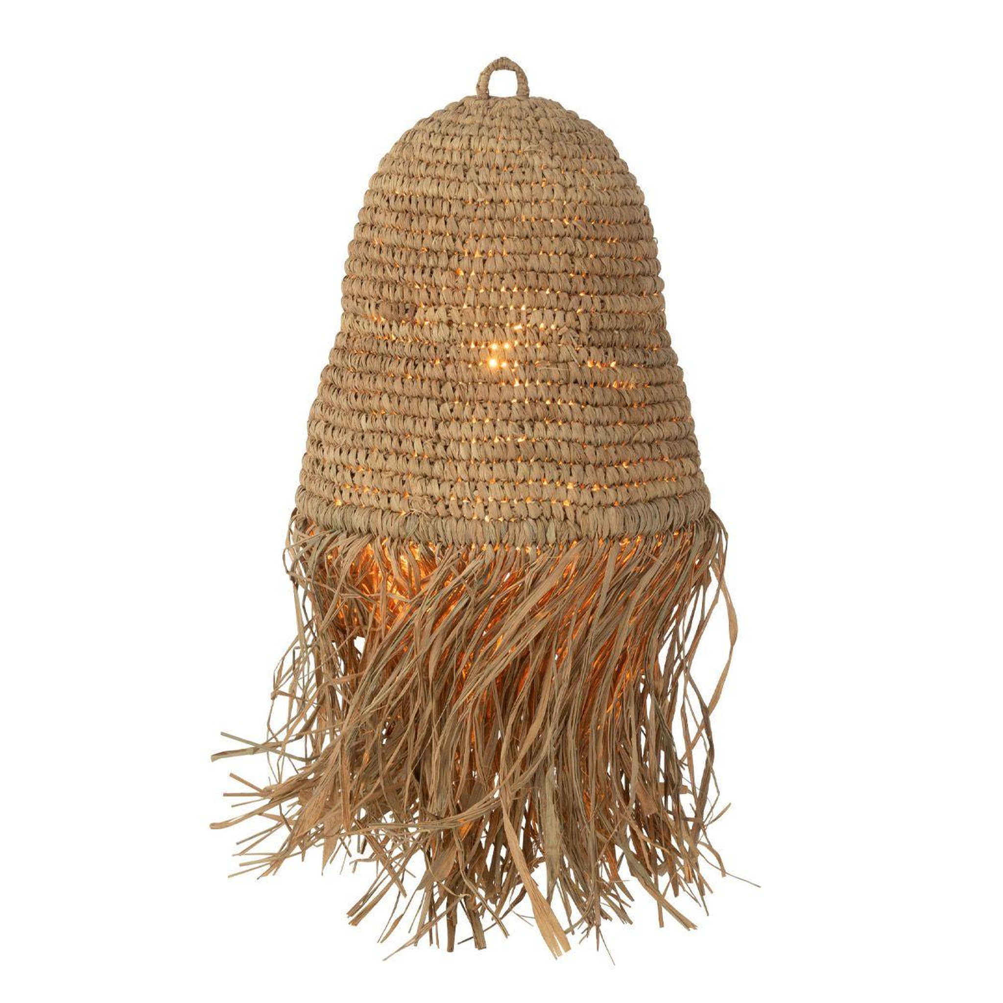 Voir la diapositive 2 : J-LINE Abat-jour à franges  sisal  37cm naturel