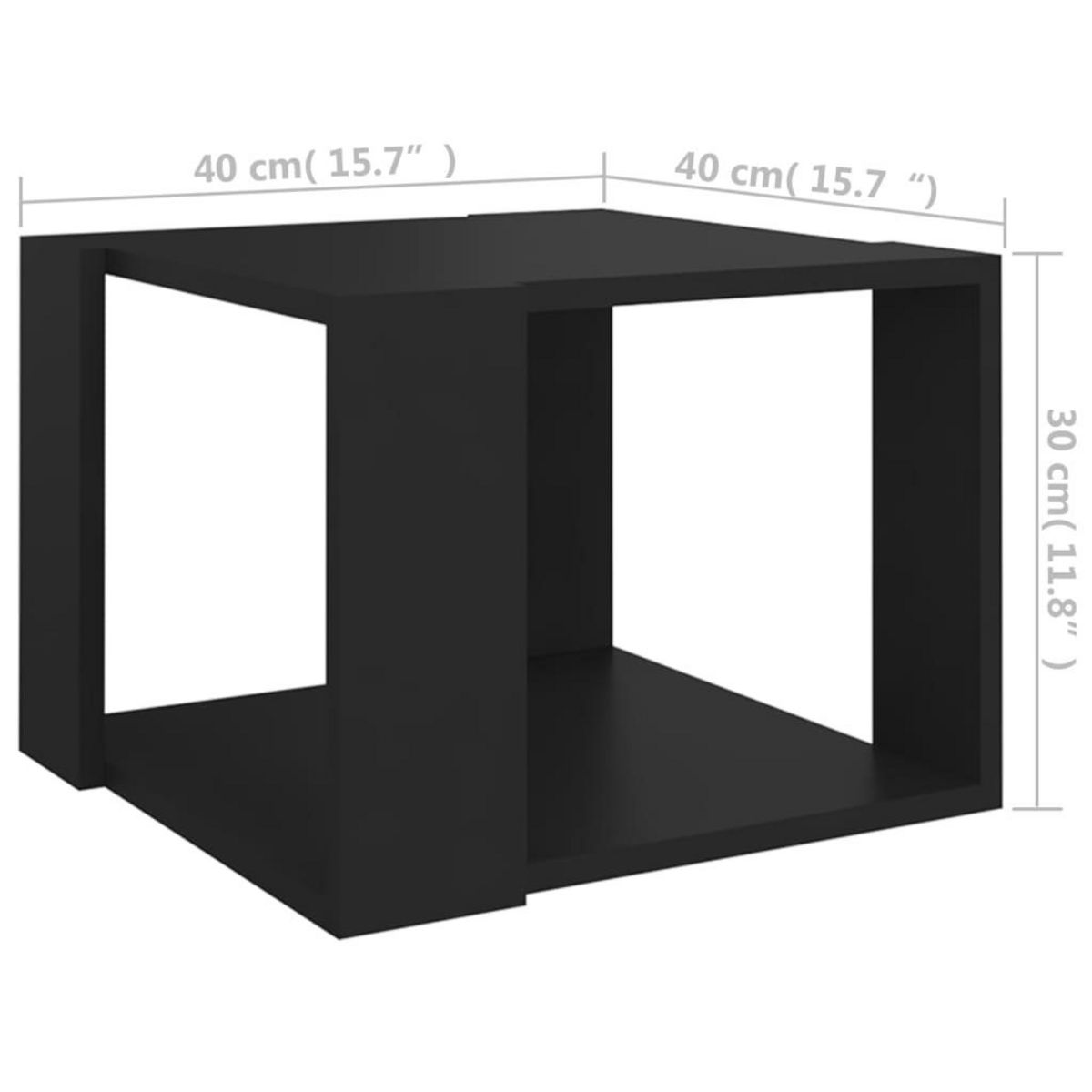 VIDAXL Table basse Noir 40x40x30 cm Bois d'ingenierie