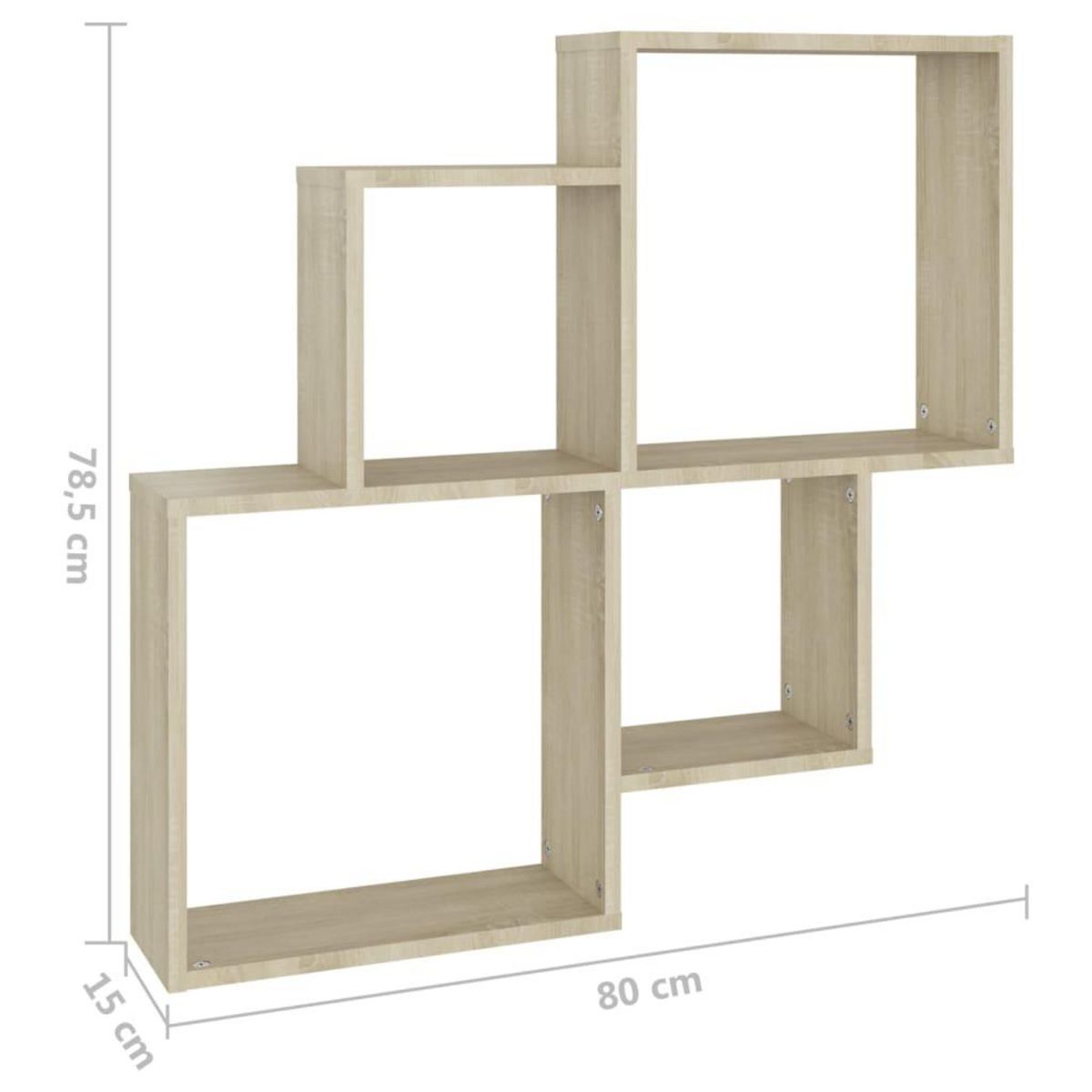 VIDAXL Etagere murale cube Chene sonoma 80x15x78,5cm Bois d'ingenierie