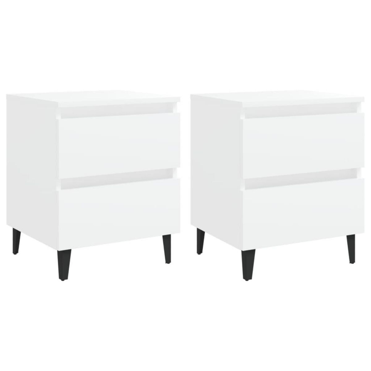VIDAXL Tables de chevet 2 pcs blanc 40x35x50 cm bois d'ingenierie