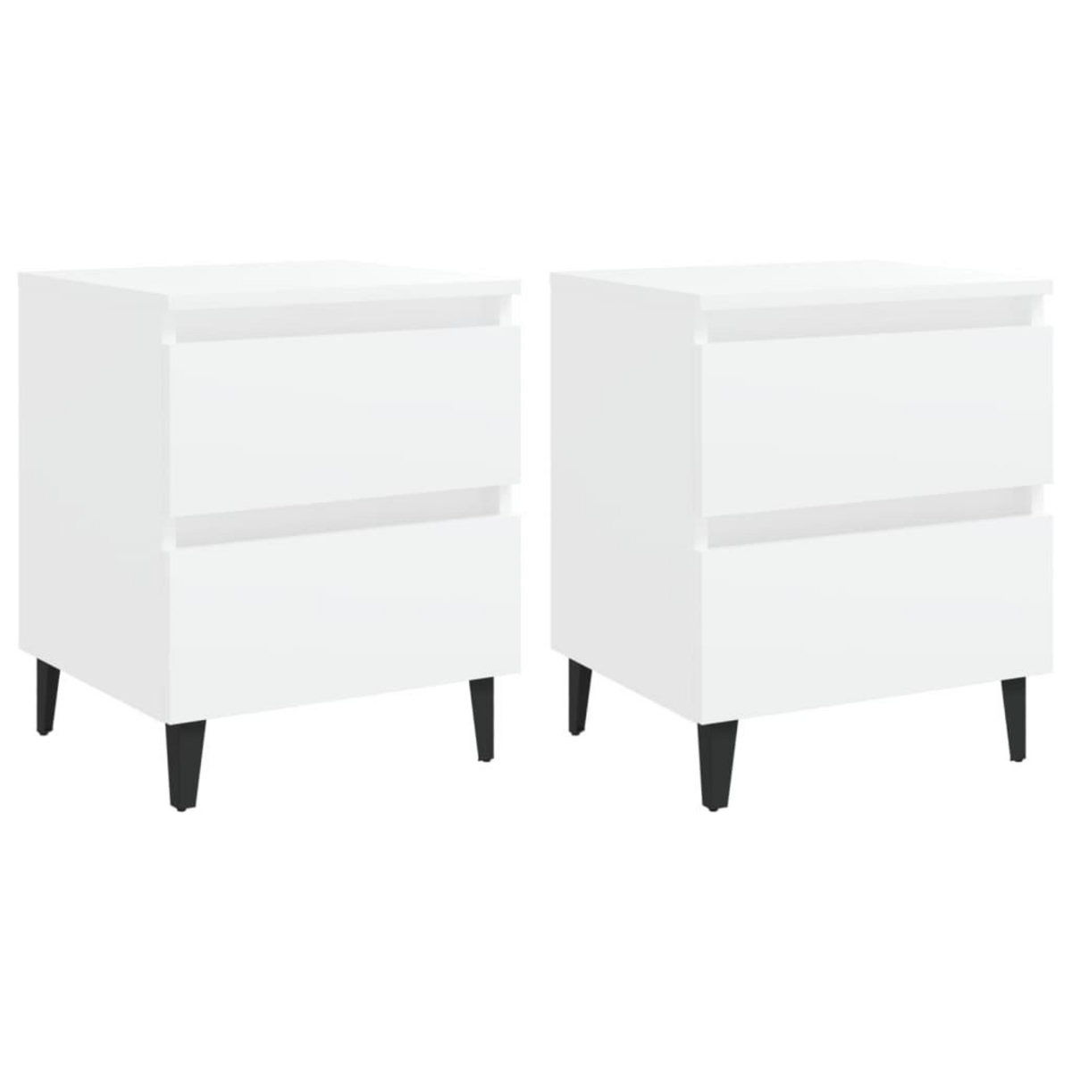 VIDAXL Tables de chevet 2 pcs blanc 40x35x50 cm bois d'ingenierie