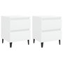 Voir la diapositive 2 : VIDAXL Tables de chevet 2 pcs blanc 40x35x50 cm bois d'ingenierie