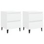 Voir la diapositive 2 : VIDAXL Tables de chevet 2 pcs blanc 40x35x50 cm bois d'ingenierie